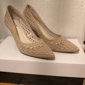 Alfani Jennah Dressy Pointed Toe Nude Suede Heels